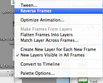 reverse frame menu