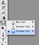 smudge tool menu