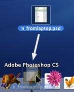 [drag to icon in dock]