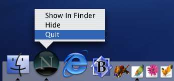 [Dock quit menu]