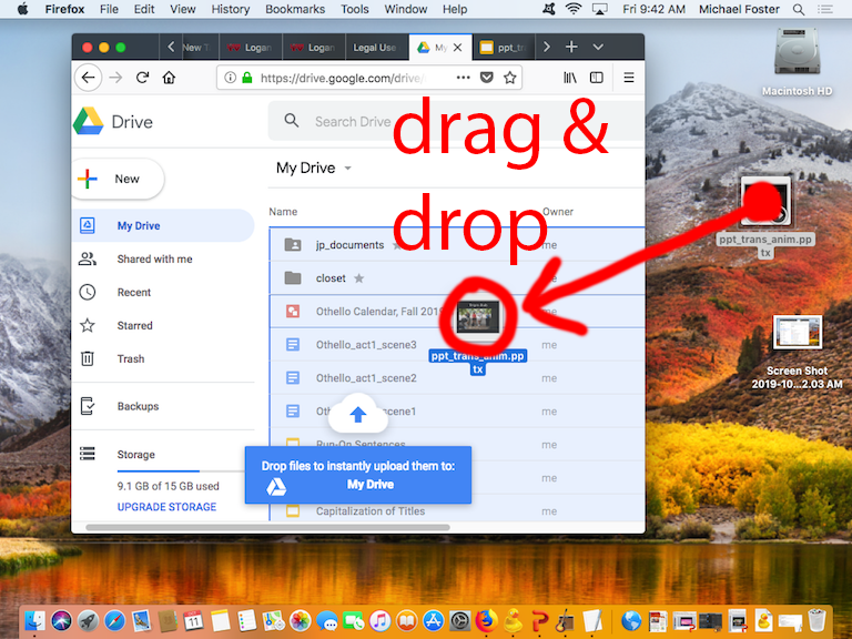 drag to google drive