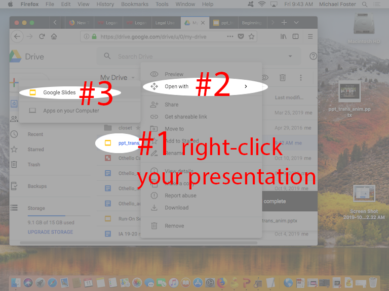 Open with google slides screenshot